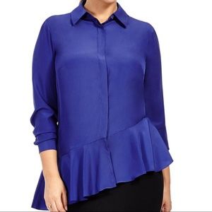 ❗5 For $2️⃣5️⃣ Bundle Sale❗️ Ruffle Hem Blouse In Deep Purple